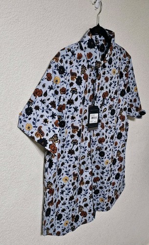 Camisa Ben Sherman Para Hombre L Elastizada Manga Corta Abotonada Floral Paisley con Bolsillo - Imagen 3 de 10