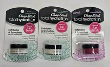 Chapstick Total Hydration Fresh Peppermint & Sugar Plum Lip Scrub Lot Of 3 New