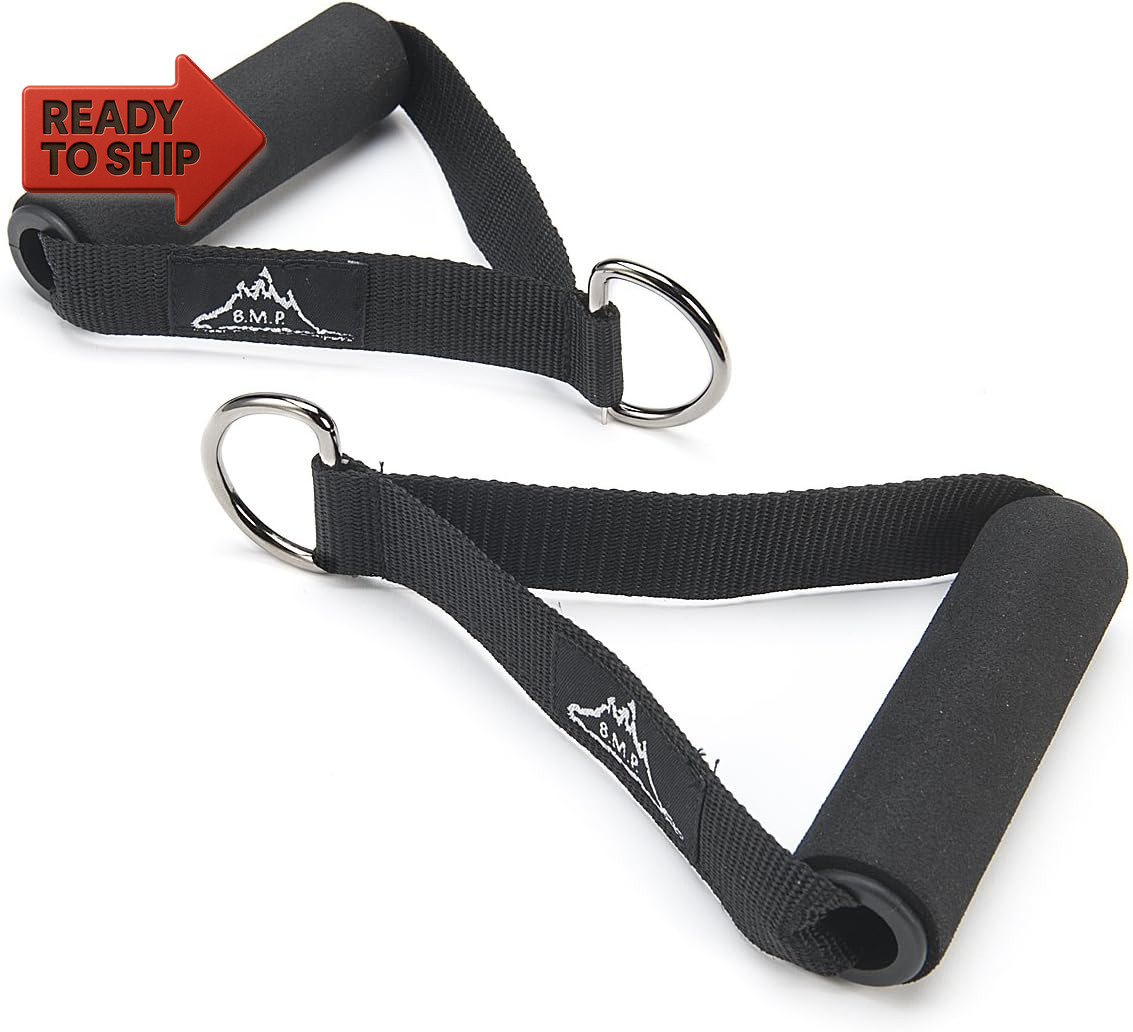 Black Mountain, Heavy Duty Resistance Band Handles, Cable Machine Compatible, B