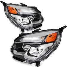 Headlight Assembly For 2016-2017 Chevy Equinox LT LS LTZ Chrome Housing Pair