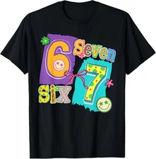 Funny Six Seven 6 7 Meme 67 Design Retro Vintage Unisex T-Shirt