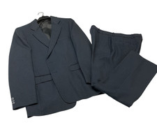 Vintage Levis Action Suit Jacket Slacks Pants Blue Pinstriped 42L Made In USA
