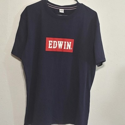 Edwin  Mens T-Shirt Logo Chest Navy Blue  Mens Size XL  