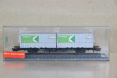 ROWA Röwa 2310 DB Flachwagen 521-5 mit CP SCHIFFE CONTAINERLADUNG NEUWERTIG VERPACKT