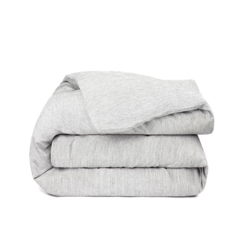 100 French Linen Duvet Cover - FullQueen - Shadow Pinstripe BOKSER 37590₽