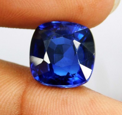10.05 Ct Natural Blue Benitoite Cushion Cut Certified Arkansas Loose Gem 11.4x11