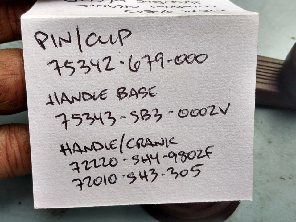 Honda Acura Handle Manual Crank Door Panel Window Glass Knob Clip Base Red OEM - Image 3 of 4