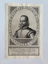 Antique Engraving William Louis of Nassau-Dillenburg Dutch Noble & Stadtholder