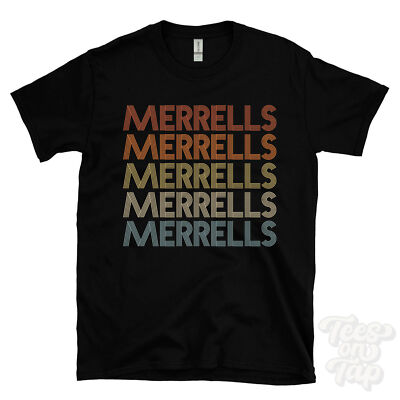 Merrells WIEDERHOLTES RETRO-STIL T-SHIRT Herren & Damen Neuheit cool Name Geschenk
