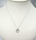 10K White Gold 18 Diamond Heart Pendant Necklace 19" [N108] — photo 2
