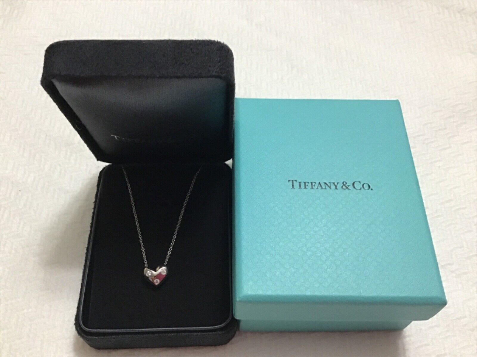 Tiffany & Co.  Platinum Etoile Diamond Heart Pend… - image 6
