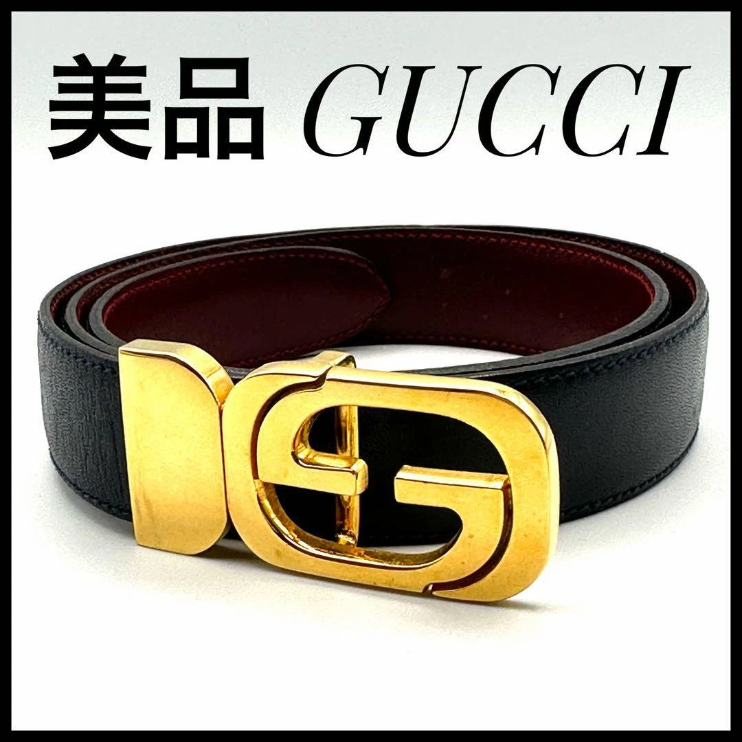 Ceinture Gucci vintage femme business noir doré