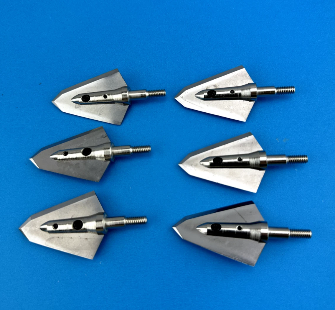 6 qty 200 grain solid Fixed Single Bevel Traditional Hunting SHARP