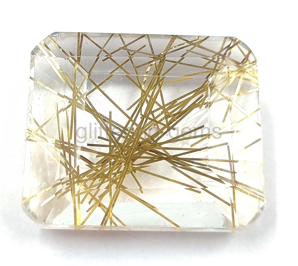 159.40 Ct Emerald Yellow Rutilated Quartz Certified Transparent Loose Gems 5AIW - Image 2 of 4