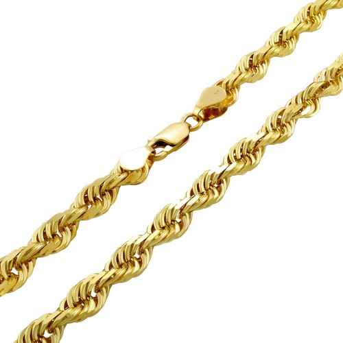 18K Yellow Gold 5mm Diamond Cut Rope 