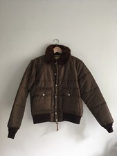 Monitaly Brown Military Jacket Size 40 / Med Made In USA NWT