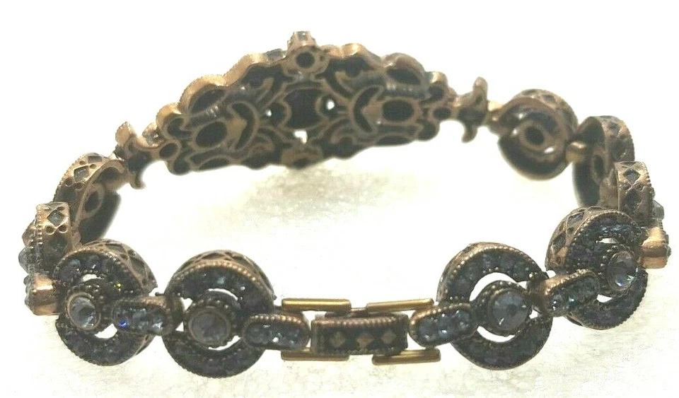Pulsera vintage rara y única de metal y piedras de Swarovski Foto 3 de 4