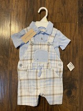 First impressions baby boy 2 piece overall set Size 0-3 M
