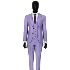 Slim Fit Herrenanzug mit Weste  in Lila / Flieder - Hochzeit-Bühne-Anzug-Sakko
