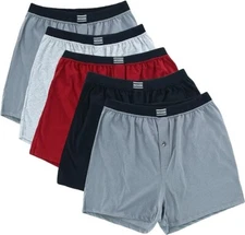 New with Tags Fruit of the Loom Men's Assorted Knit Boxers (5 Pack) Size Small