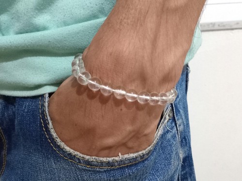 Handmade Jewelry Bracelet Agate Glass Stone Bracelet Elastic For Unisex Gift - Picture 6 of 6