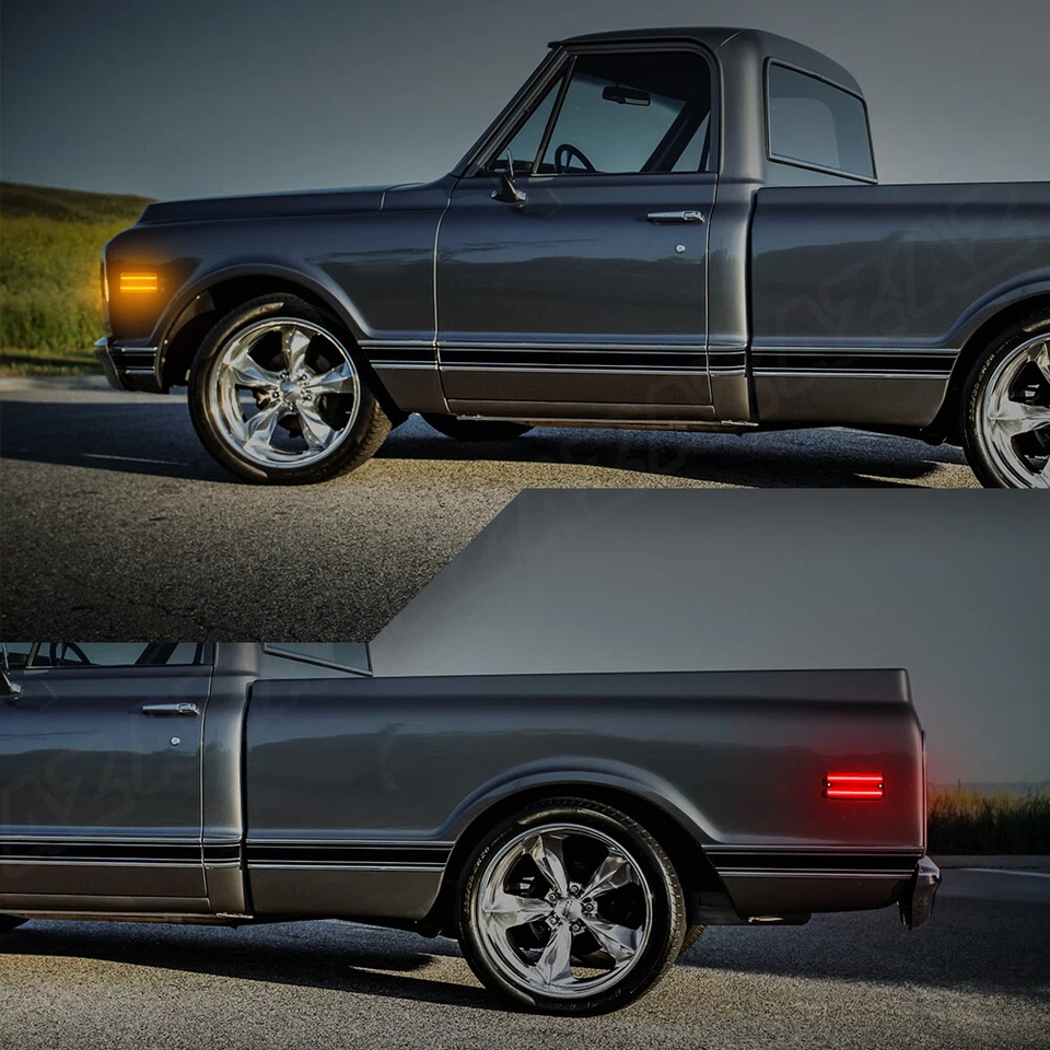 LED Side Marker Light For 1968-72 Chevrolet C10/C20/C30 Pickup Blazer GMC Jimmy - Image 3 of 4
