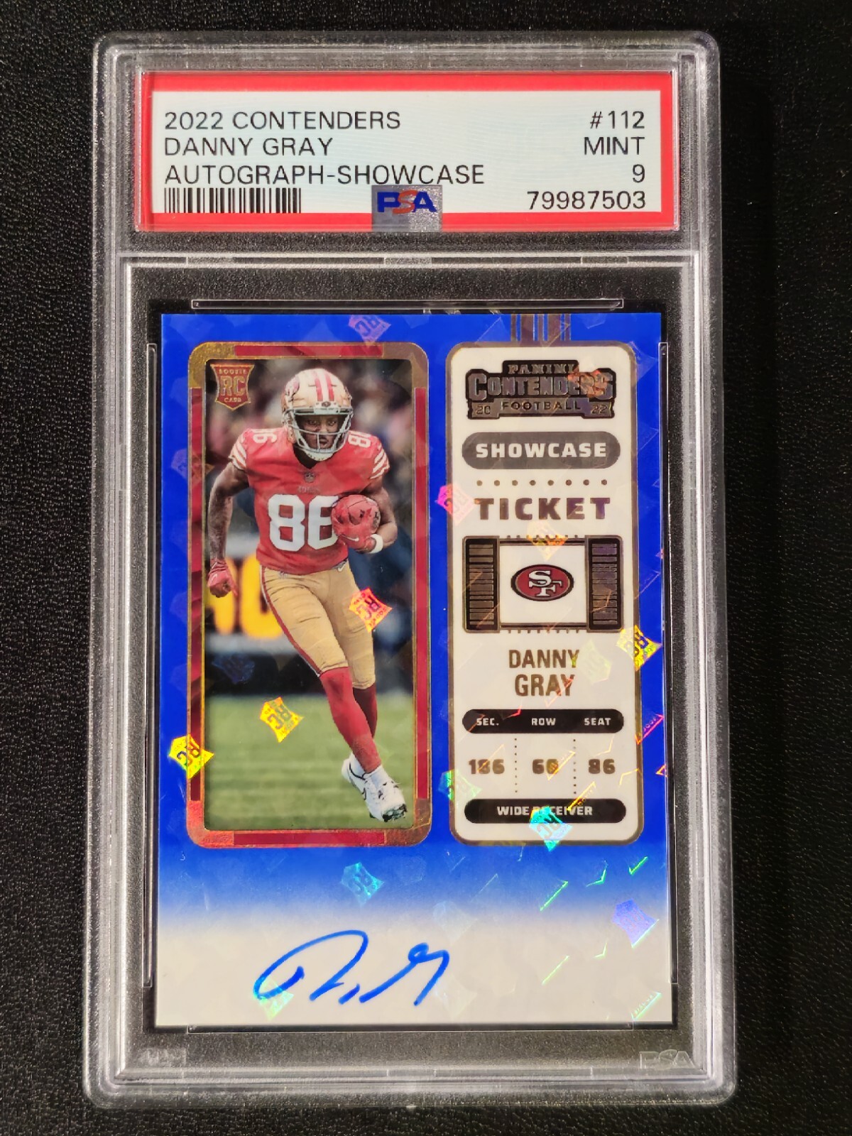 2022 Panini Contenders Showcase Ticket AUTOGRAPH #112 Danny Gray RC EAGLES 🔥