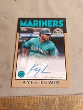 2021 Topps Series 1 Baseball No 86a KL Kyle Lewis Autograph 1986 08/50 Gold