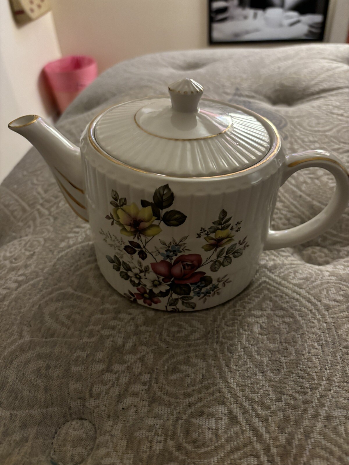 Wood and Son Ellgreave England Teapot Floral design eBay