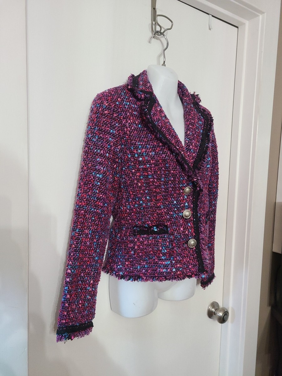 ジャケット・アウター 00s japanese label tweed jacket knit y2k Y2K Say What? Brand Tweed Blazer/Jacket JR'S Small Beautiful