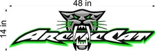 Arctic Cat BITE Logo / GREEN / 48" Huge Vinyl Snowmobile Trailer Graphic Sticker