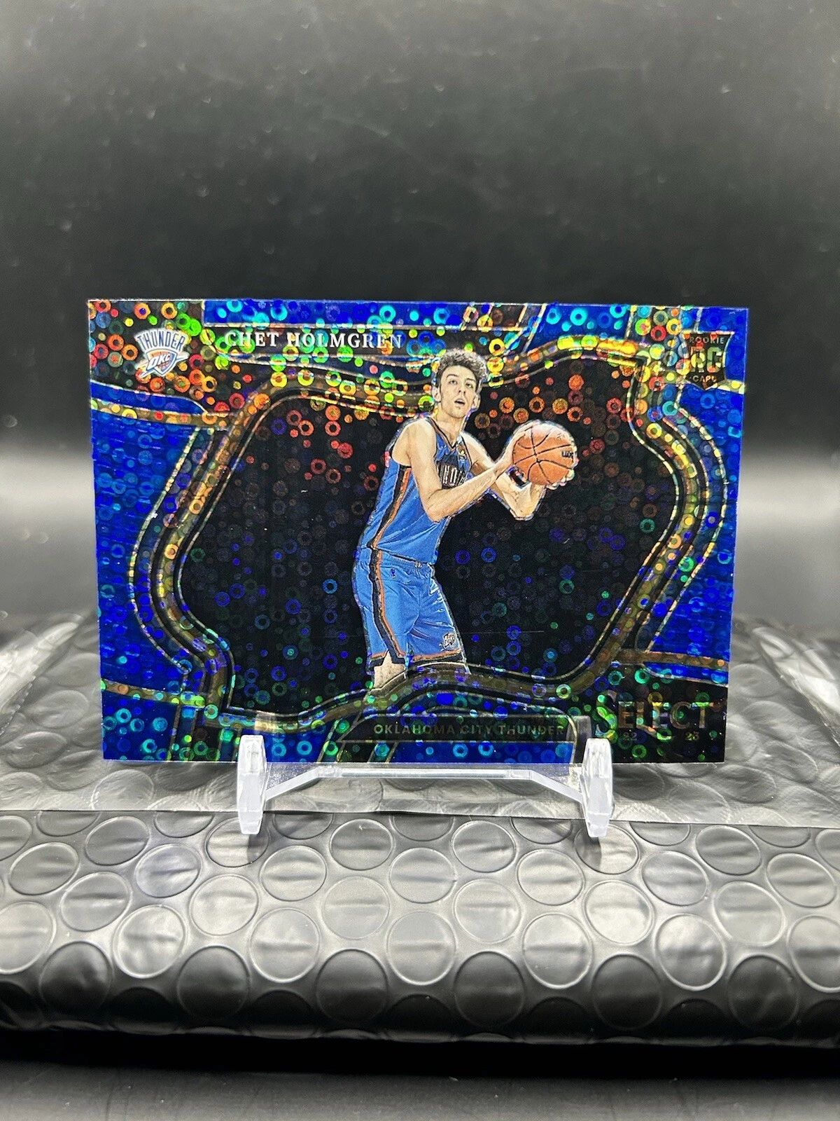 2022 Select Chet Holmgren Blue Disco Prizm SSP /25 Courtside #296 RC OKC