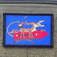 Wile E Coyote Patch Moral Tactical Military Army USA Flag Hook & Loop