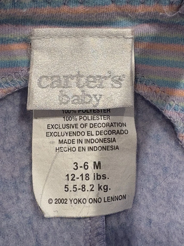 Mono polar morado John Lennon vintage de 3-6 meses para bebé niña Carter's Foto 2 de 4