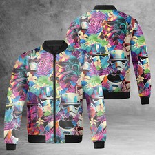 Star Wars Colorful Floral Stormtrooper Lover Tropical Leaves Stormtrooper Jacket