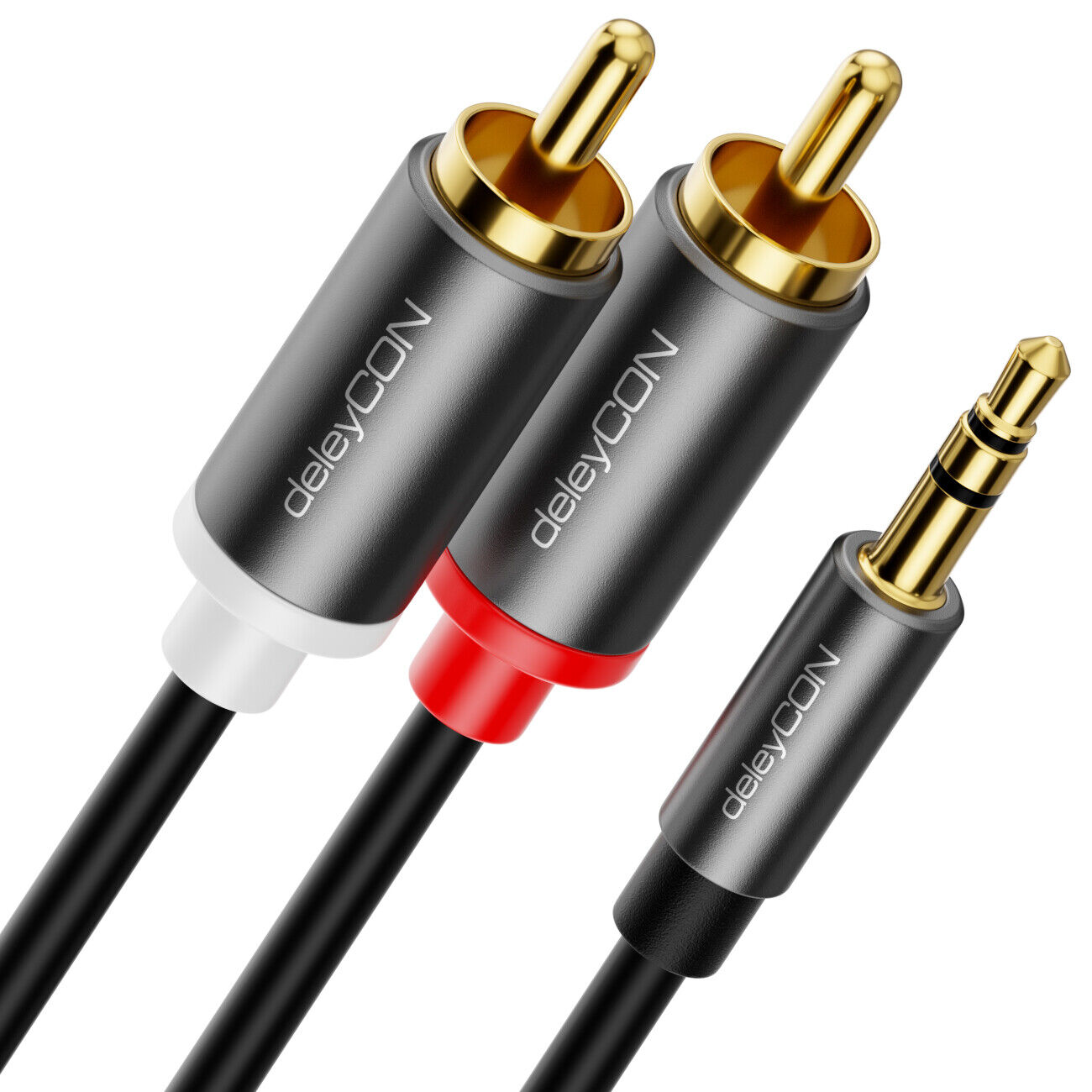 5m 3,5mm Klinke auf 2x Cinch RCA Stecker Cinch zu AUX Klinke Audio HiFi Kabel