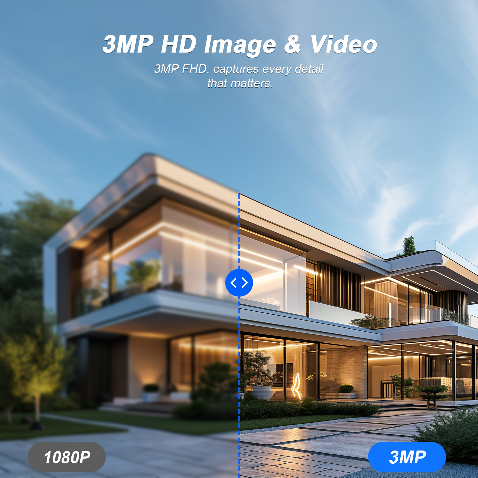 6Pcs Security WiFi Camera 3MP Monitor Home Indoor 2-way Audio Color Surveillance