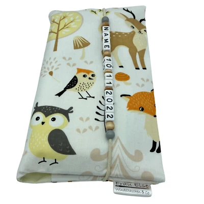 XXL Windeltasche mit Name Wickeltasche Mädchen Junge Geburt Baby Reh Hase Fuchs - Bild 1 von 4