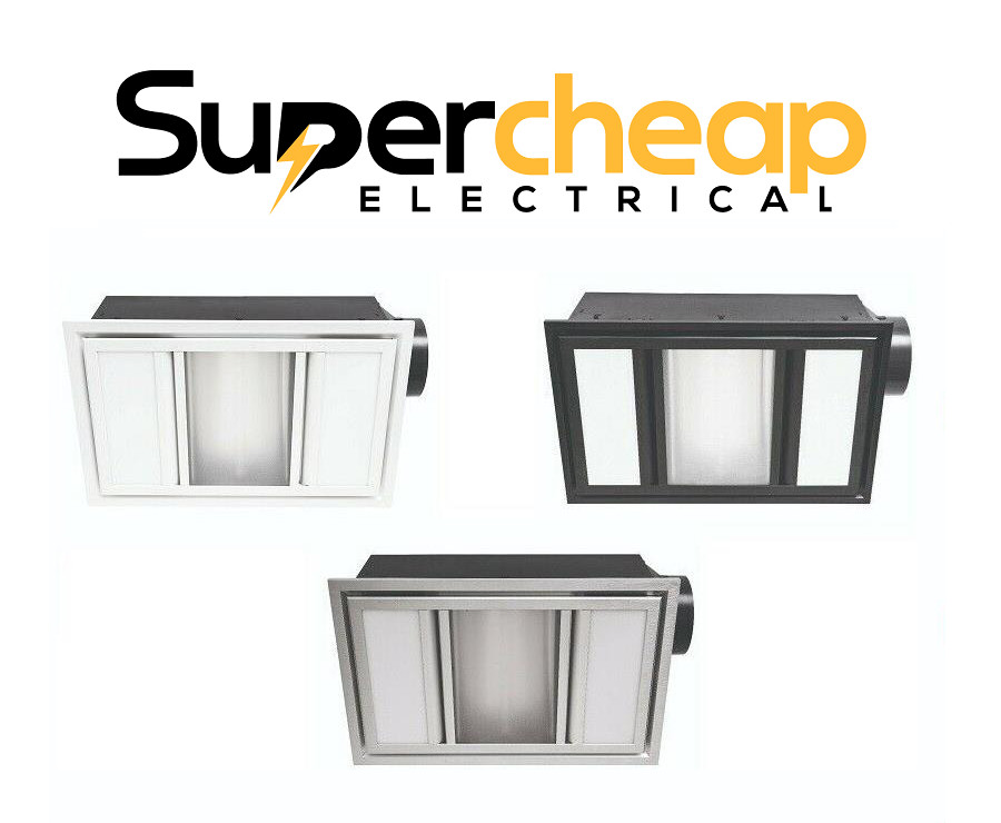 Mercator Domino IXL Bathroom Heater Exhaust Fan LED Light White Black  Silver | eBay