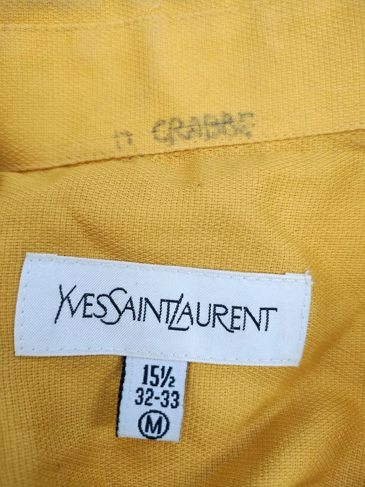 Camicia donna gialla vintage Yves Saint Laurent con bottoni taglia M