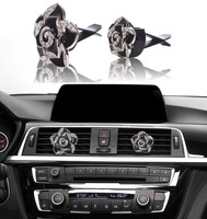 Bling Bling Car Accessories Interior Decoration For Girls Women - Black Flowers Bling Bling Car Accessories Interior Decoration For Girls Women - Black Flowers