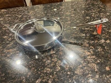 New All Clad Copper Core 3 Quart Sauté Pan With Lid