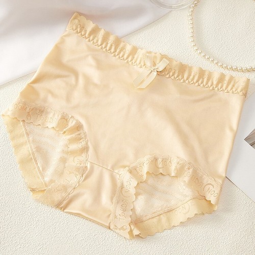 4 Pcs Lot Women's Sexy Satin Lace High Waist Brief Panties Silky Underwear,L-3XL - Picture 14 of 29