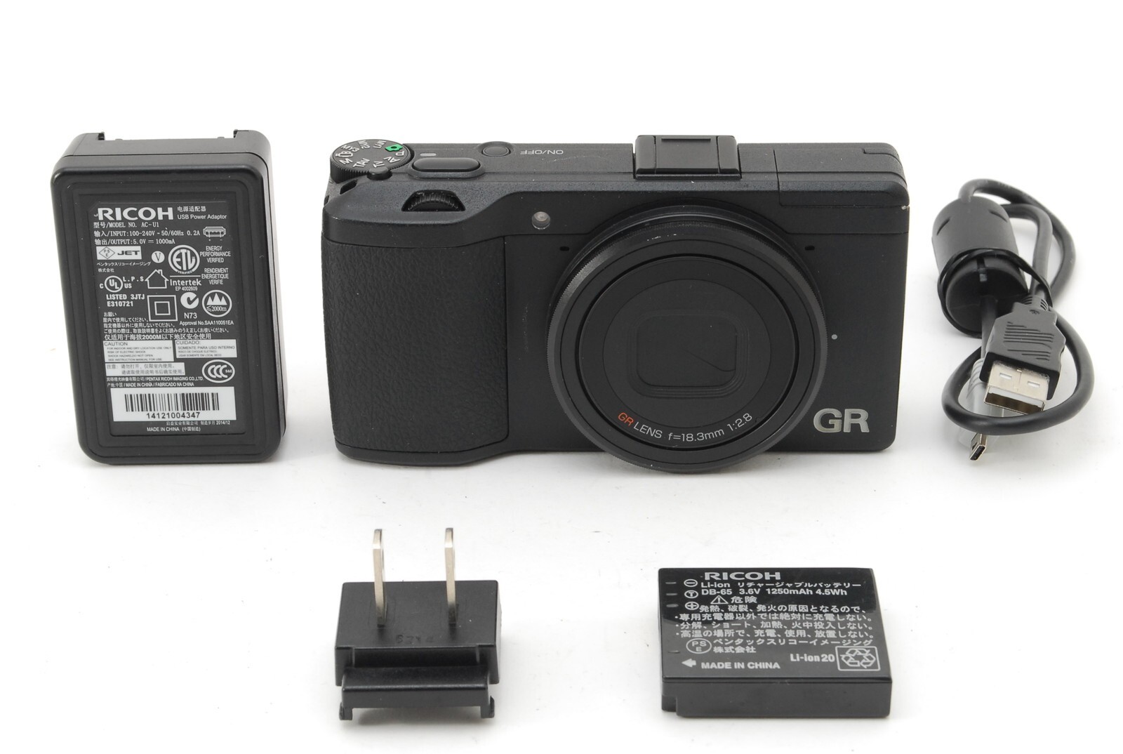 SH;000 【N MINT】Ricoh GR1 GR 16.2MP Black APS-C Compact Digital Camera From JAPAN