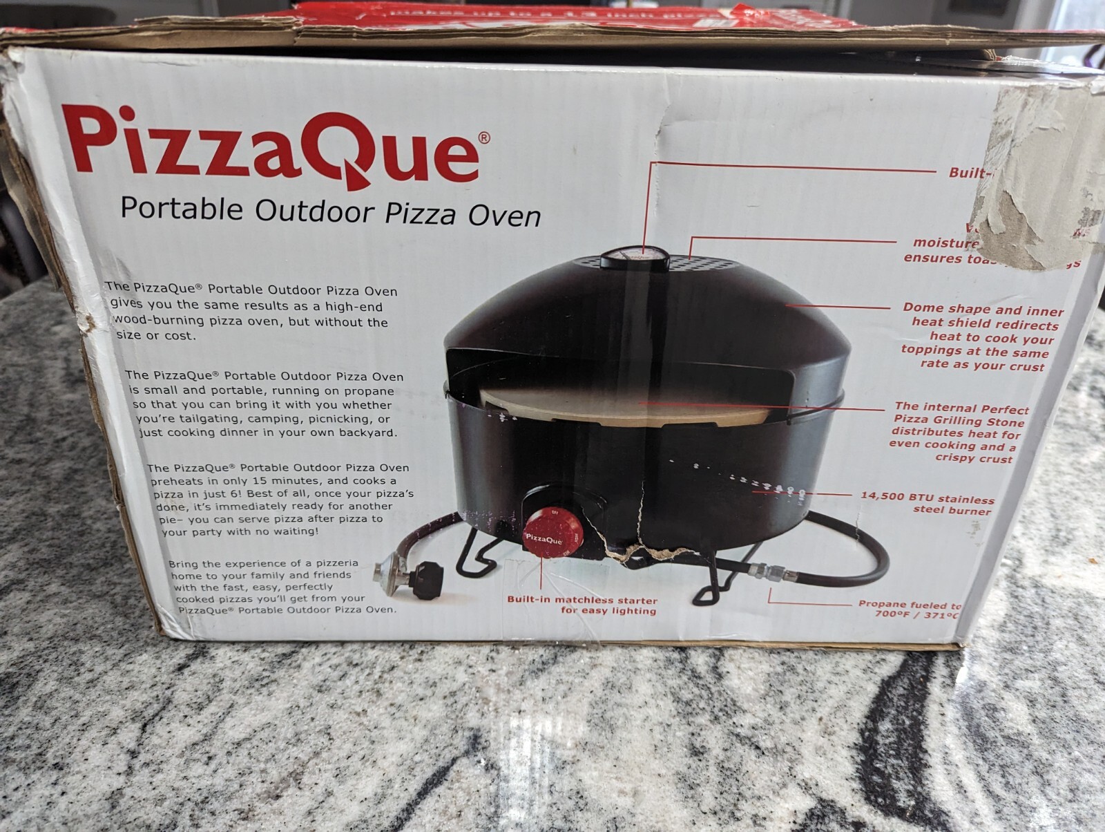Pizzacraft PC6500 PizzaQue Portable Outdoor Pizza Oven Read Description