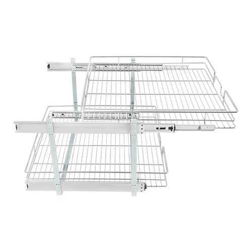 Pull Out Cabinet Organizer 2-Tier Shelves Kitchen Cabinet Organizer 24*22inch - Picture 11 of 13