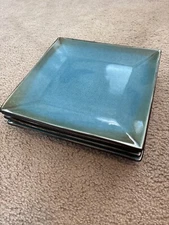 Threshold Elemental Ocean Dinner Plates * Set of 4 * Stoneware 10 1/2" V. NICE