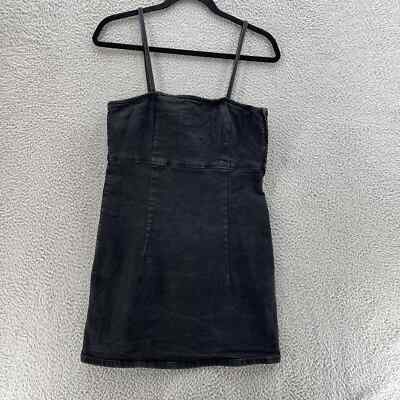 denim bodycon dress zara Zara Authentic Denim TRF Denim Dress Women Medium Black Bodycon Spaghetti Strap