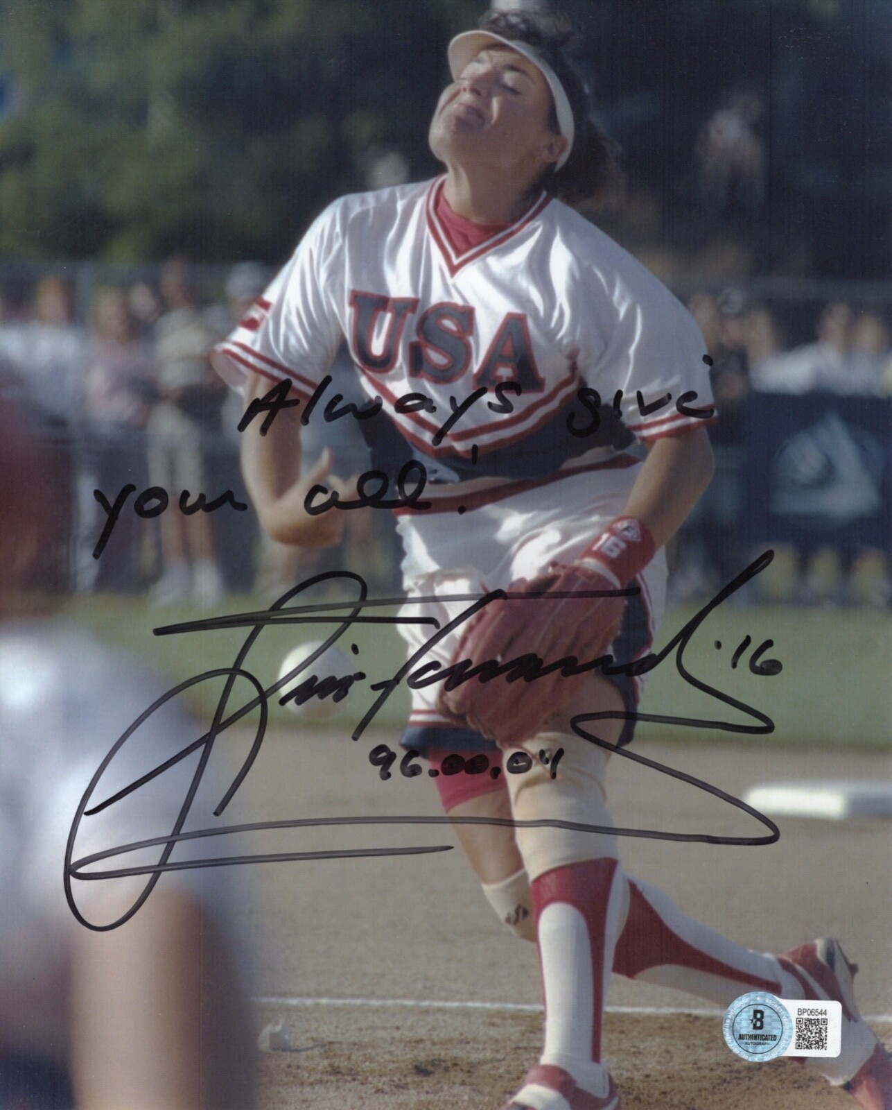 Lisa Fernandez Autographed Signed UCLA Bruins USA Softball 8x10 Photo BAS 