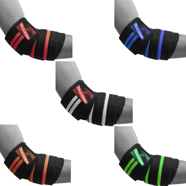 HEAVY DUTY ELBOW SLEEVES SUPPORT WRAPS STRAPS GYM POWER WEIGHT LIFTING